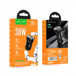 Адаптер автомобільний HOCO Smooth road car charger NZ5 |1USB/1Type-C, 30W/3A, PD/QC|