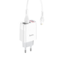 Адаптер мережевий Hoco Lightning cable Easy charge digital display charger set C93A |3USB, 3.4A|