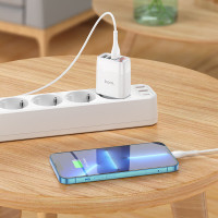 Адаптер мережевий Hoco Lightning cable Easy charge digital display charger set C93A |3USB, 3.4A|