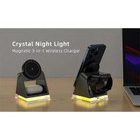 Зарядка Qi 4 in 1 Magnetic Wireless Charger W83 |15W, Phone/AirPods/iWatch|