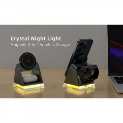 Зарядка Qi 4 in 1 Magnetic Wireless Charger W83 |15W, Phone/AirPods/iWatch|