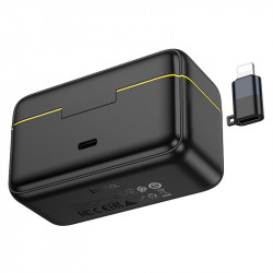 Мікрофон HOCO Dual-mic magnetic Lavalier wireless digital microphone L17 (Lightning / Type-C) |5-6h|