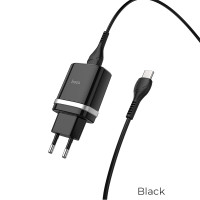 Адаптер мережевий Hoco Type-C Cable Smart FCP / AFC C12Q |1USB, 3A, 18W, QC3.0|