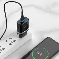 Адаптер мережевий Hoco Type-C Cable Smart FCP / AFC C12Q |1USB, 3A, 18W, QC3.0|