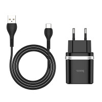 Адаптер мережевий Hoco Type-C Cable Smart FCP / AFC C12Q |1USB, 3A, 18W, QC3.0|