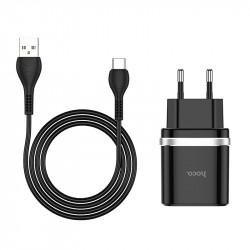 Адаптер мережевий Hoco Type-C Cable Smart FCP / AFC C12Q |1USB, 3A, 18W, QC3.0|