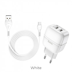 Адаптер мережевий Hoco Type-C cable Highway C77A |2USB, 2.4A|