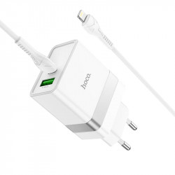 Адаптер мережевий HOCO Type-C to Lightning Cable Extension speed charger set N21 |1USB/1Type-C, PD/QC, 3A/30W|
