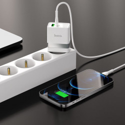 Адаптер мережевий HOCO Type-C to Lightning Cable Extension speed charger set N21 |1USB/1Type-C, PD/QC, 3A/30W|