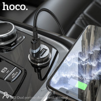 Адаптер автомобільний Hoco Lightning cable double port Car charger DZ3 |2USB, 2.4A|