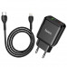 Адаптер мережевий Hoco Type-C to Lightning Cable Favor dual port N5 |1USB/1Type-C, PD20W/QC3.0, 3A| (Safety Certified)