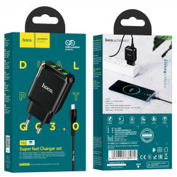 Адаптер мережевий Hoco Micro USB Cable Charmer dual port charger set N6 |2USB, 3A, 2xQC3.0, 18W| (Safety Certified)