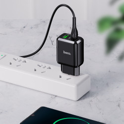 Адаптер мережевий Hoco Micro USB Cable Charmer dual port charger set N6 |2USB, 3A, 2xQC3.0, 18W| (Safety Certified)