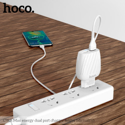 Адаптер мережевий Hoco Micro USB Cable Max energy C78A |2USB, 2.4A|