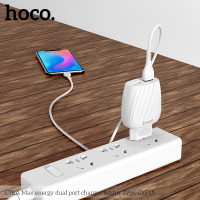 Адаптер мережевий Hoco Type-C Cable Max energy C78A |2USB, 2.4A|