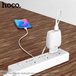 Адаптер мережевий Hoco Type-C Cable Max energy C78A |2USB, 2.4A|