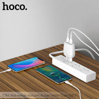 Адаптер мережевий Hoco Type-C Cable Max energy C78A |2USB, 2.4A|
