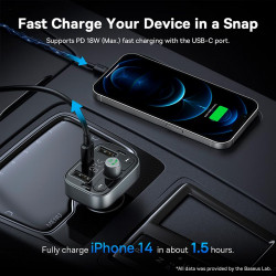 Адаптер автомобільний Baseus S-09 Pro Series Car FM Transmitter |BT5.3, PD/QC, 18W/2.4A|