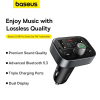 Адаптер автомобільний Baseus S-09 Pro Series Car FM Transmitter |BT5.3, PD/QC, 18W/2.4A|