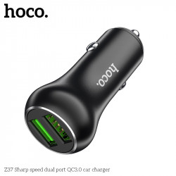 Адаптер автомобільний Hoco Sharp speed dual port Car charger Z37 |2USB, QC3.0, 3A, 36W|