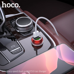 Адаптер автомобільний Hoco Sharp speed dual port Car charger Z37 |2USB, QC3.0, 3A, 36W|