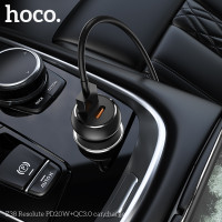 Адаптер автомобільний Hoco Resolute Car charger Z38 |1USB/1Type-C, QC/PD, 3A, 38W|