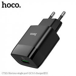 Адаптер мережевий HOCO Glorious single port charger C72Q |1USB, QC3.0/FCP/AFC, 3A, 18W|