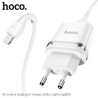 Адаптер мережевий Hoco Lightning Cable Ardent charger set N1 |1USB, 2.4A, 12W| (Safety Certified)