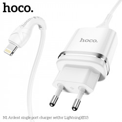 Адаптер мережевий Hoco Lightning Cable Ardent charger set N1 |1USB, 2.4A, 12W| (Safety Certified)
