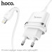 Адаптер мережевий Hoco Lightning Cable Ardent charger set N1 |1USB, 2.4A, 12W| (Safety Certified)