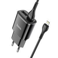 Адаптер мережевий Hoco Lightning Cable Star round dual Port charger set C88A |2USB, 2.4A|