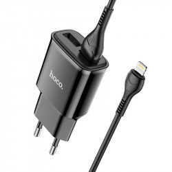 Адаптер мережевий Hoco Lightning Cable Star round dual Port charger set C88A |2USB, 2.4A|