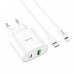 Адаптер мережевий Hoco Type-C to Lightning Cable Lineal C95A |1USB/1Type-C, PD/QC, 20W/3A|