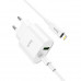 Адаптер мережевий Hoco Type-C to Lightning Cable Lineal C95A |1USB/1Type-C, PD/QC, 20W/3A|