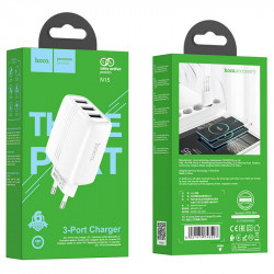 Адаптер мережевий HOCO Amazing three-port charger N15 |3USB, 3.4A|