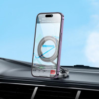 Тримач HOCO Advantage metal ring magnetic Car holder (center console) H51