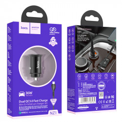 Адаптер автомобільний Hoco Micro USB Cable Developer dual port Car charger set NZ1 |2USB, 3A, 36W, QC|