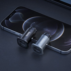 Адаптер автомобільний Hoco Lightning Cable Wise road dual port Car charger set NZ4 |2USB, 4.8A|