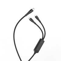 Кабель Hoco Combo Type-C to Type-C / Type-C Super U102 |1.5m, 3A,100W|