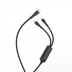 Кабель Hoco Combo Type-C to Type-C / Type-C Super U102 |1.5m, 3A,100W|