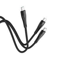 Кабель Hoco Combo Type-C to Type-C / Type-C Super U102 |1.5m, 3A,100W|