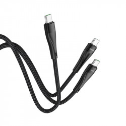 Кабель Hoco Combo Type-C to Type-C / Type-C Super U102 |1.5m, 3A,100W|