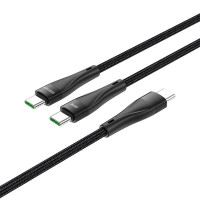 Кабель Hoco Combo Type-C to Type-C / Type-C Super U102 |1.5m, 3A,100W|