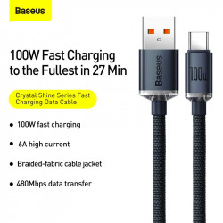 Кабель Baseus Type-C Crystal Shine Series Fast Charging Data Cable |1.2m, 100W|