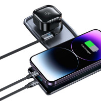 Адаптер автомобільний USAMS Car Charger With 2in1 Retractable Cable Type-C + Lightning US-CC219 C41 |30W, PD/QC|