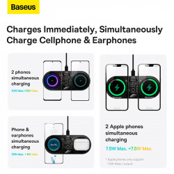 Зарядка Qi Baseus Digital LED Display 2in1 Wireless Charger Universal version |20W|