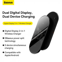 Зарядка Qi Baseus Digital LED Display 2in1 Wireless Charger Universal version |20W|