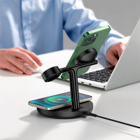 Зарядка Qi Baseus Swan 3-in-1 Wireless Magnetic Charging Bracket Universal version |20W|