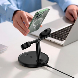 Зарядка Qi Baseus Swan 3-in-1 Wireless Magnetic Charging Bracket Universal version |20W|