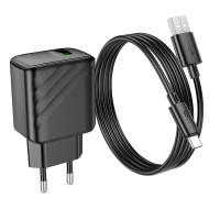 Адаптер мережевий Hoco Type-C cable rich single Port charger CS21A |1USB, 18W/3A, QC|